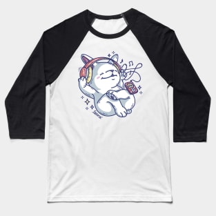 Cute bunny rabbit with headphones listening to the music and vibing Baseball T-Shirt